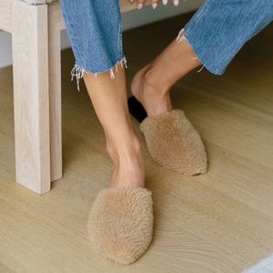 Brand new Jenni Kayne Slides shearling Mule Natural 39